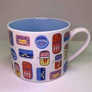 Prima Design Sardine Patterned Mug with Blue Interior